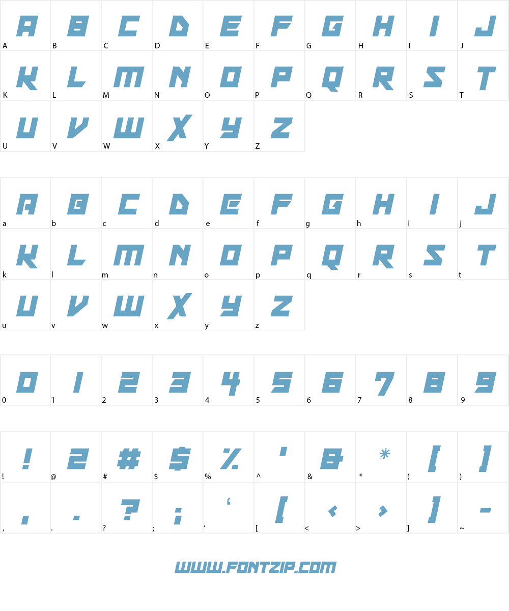 Xen Galaxy Font Character